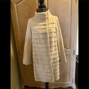 Trilogy, Michael McCollon collection Luxury White Rabbit Fur coat,Neiman Marcus.